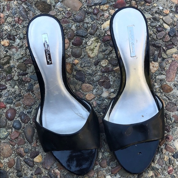 Black wedges with clear wedge heels. Women’s size 6 - Picture 4 of 7